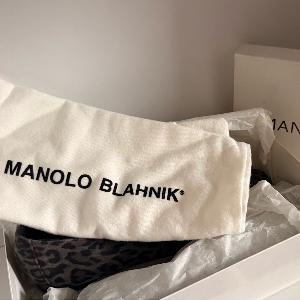 MANOLO BLAHNIK ‘Leo’ Suede Flats – Grey Leopard | EU 39.5 / US 9 - Picture 11 of 12